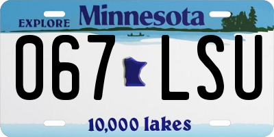 MN license plate 067LSU