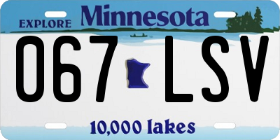 MN license plate 067LSV