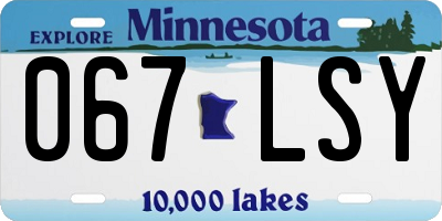 MN license plate 067LSY