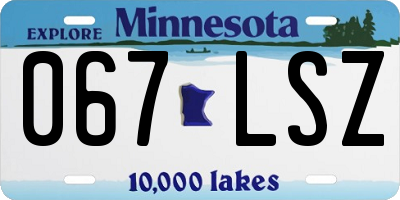 MN license plate 067LSZ