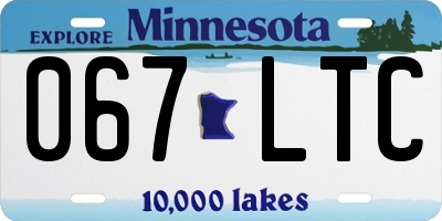 MN license plate 067LTC