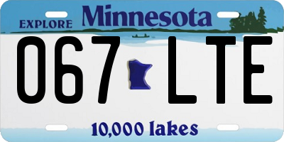 MN license plate 067LTE
