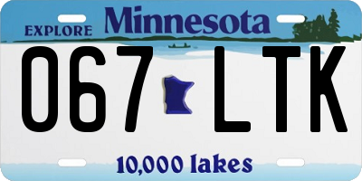 MN license plate 067LTK