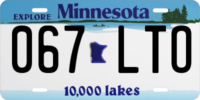 MN license plate 067LTO