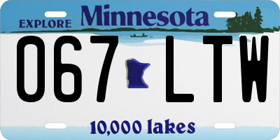 MN license plate 067LTW