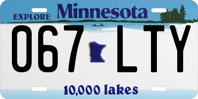 MN license plate 067LTY