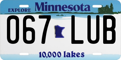 MN license plate 067LUB