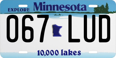 MN license plate 067LUD