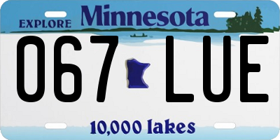 MN license plate 067LUE