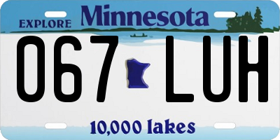 MN license plate 067LUH