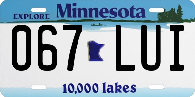 MN license plate 067LUI