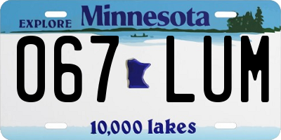 MN license plate 067LUM