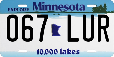 MN license plate 067LUR