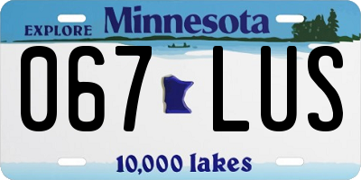 MN license plate 067LUS