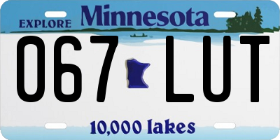 MN license plate 067LUT