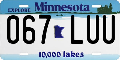 MN license plate 067LUU