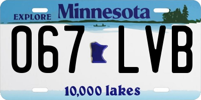 MN license plate 067LVB