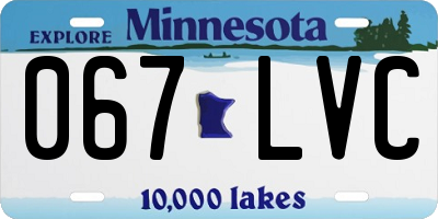 MN license plate 067LVC
