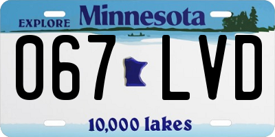MN license plate 067LVD