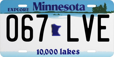 MN license plate 067LVE