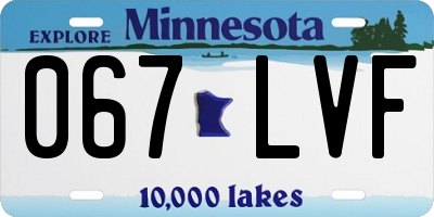 MN license plate 067LVF