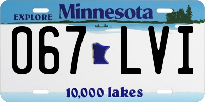 MN license plate 067LVI