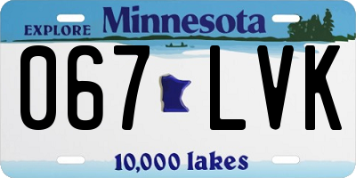 MN license plate 067LVK