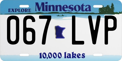 MN license plate 067LVP