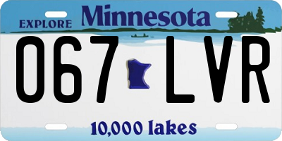 MN license plate 067LVR
