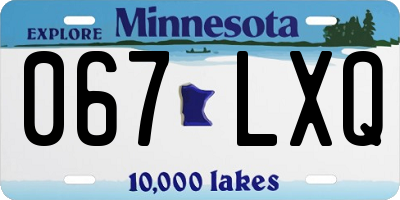 MN license plate 067LXQ
