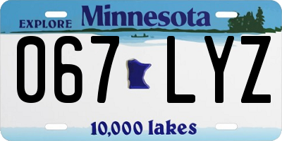 MN license plate 067LYZ