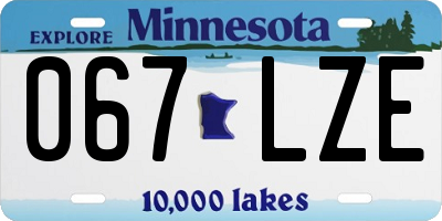 MN license plate 067LZE