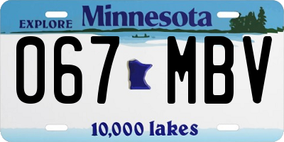 MN license plate 067MBV
