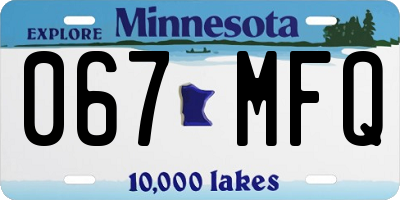 MN license plate 067MFQ