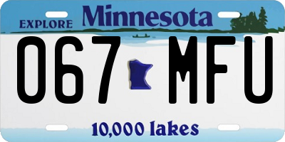 MN license plate 067MFU