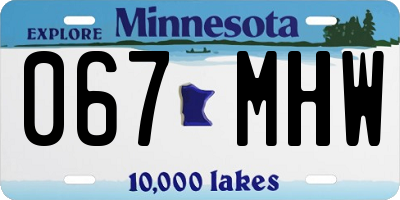 MN license plate 067MHW