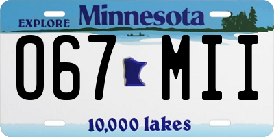 MN license plate 067MII