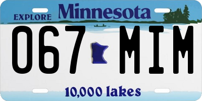 MN license plate 067MIM