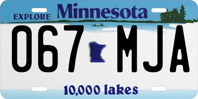 MN license plate 067MJA