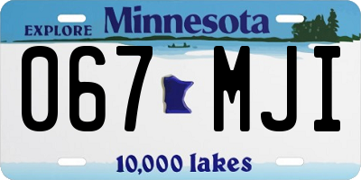 MN license plate 067MJI