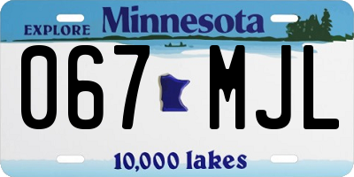 MN license plate 067MJL