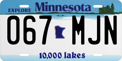 MN license plate 067MJN