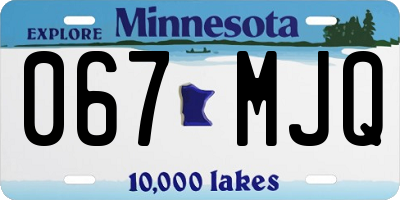 MN license plate 067MJQ