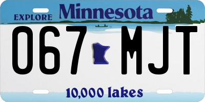 MN license plate 067MJT
