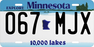 MN license plate 067MJX