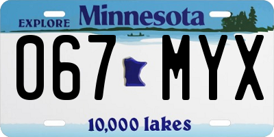 MN license plate 067MYX