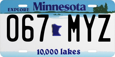 MN license plate 067MYZ