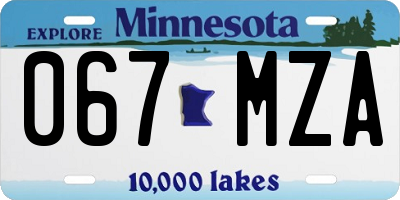 MN license plate 067MZA