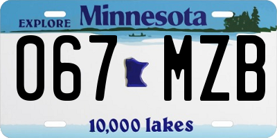 MN license plate 067MZB