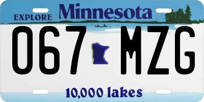 MN license plate 067MZG